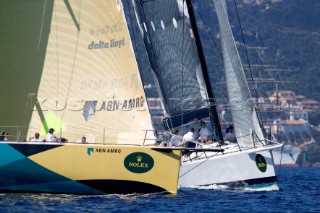 Porto Cervo, 05 09 2006. Maxi Yacht Rolex Cup 2006. ABN AMRO & Morning Glory.