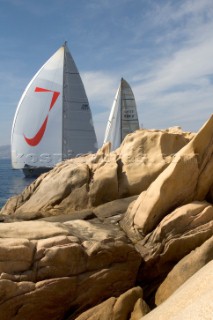 Porto Cervo, 06 09 2006. Maxi Yacht Rolex Cup 2006. J One & Amer Sport Too.