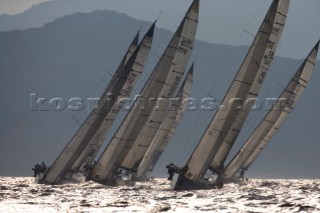 Porto Cervo, 13 09 2006. Rolex Swan Cup 2006. Fleet. . The Rolex Swan Cup is the principal event in the swan yacht racing circuit. For Editorial Use only.