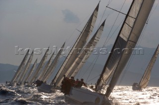 Porto Cervo, 13 09 2006. Rolex Swan Cup 2006. Fleet. . The Rolex Swan Cup is the principal event in the swan yacht racing circuit. For Editorial Use only.