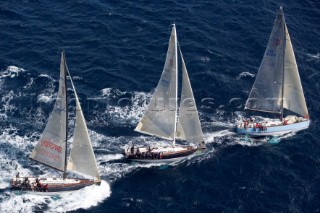 Porto Cervo,17 09 2006. Rolex Swan Cup 2006. Mintaka, Atlantica Racing, Goombay Smash. The Rolex Swan Cup is the principal event in the swan yacht racing circuit. For Editorial Use only.