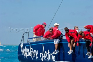 Russell Coutts, left, tactician on the Farr 40 Mascalzone Latino