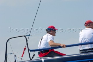 Russell Coutts, left, tactician on the Farr 40 Mascalzone Latino