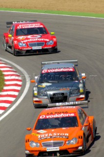 Close racing during the DTM at Brands Hatch on July 2nd 2006