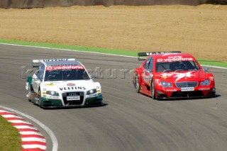 Former F1 drivers Jean Alesi and Heinz-Harald Frentzen side by side at the DTM at Brands Hatch on July 2nd 2006