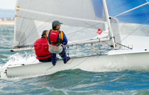 Peter Alarie crews for helm Hasso Plattner during the 505 Worlds at Hayling Island 2006