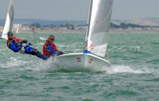 Peter Alarie crews for helm Hasso Plattner during the 505 Worlds at Hayling Island 2006