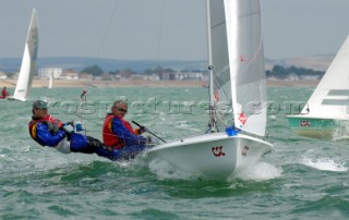 Peter Alarie crews for helm Hasso Plattner during the 505 Worlds at Hayling Island 2006