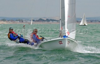 Peter Alarie crews for helm Hasso Plattner during the 505 Worlds at Hayling Island 2006