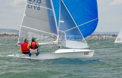 Peter Alarie crews for helm Hasso Plattner during the 505 Worlds at Hayling Island 2006