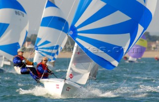 Peter Alarie crews for helm Hasso Plattner during the 505 Worlds at Hayling Island 2006