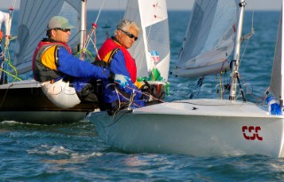 Peter Alarie crews for helm Hasso Plattner during the 505 Worlds at Hayling Island 2006