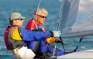 Peter Alarie crews for helm Hasso Plattner during the 505 Worlds at Hayling Island 2006