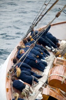 SAINT-TROPEZ, FRANCE - The Voiles de St Tropez on October 3rd 2006. The largest classic and modern yachts from around the world gather in Saint-Tropez annually for a week of racing and festivities to mark the end of the Mediterranean season, before most head across the Atlantic to winter in the Caribbean. .