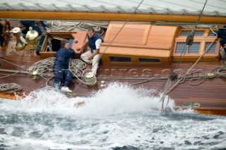 SAINT-TROPEZ, FRANCE - The Voiles de St Tropez on October 3rd 2006. The largest classic and modern yachts from around the world gather in Saint-Tropez annually for a week of racing and festivities to mark the end of the Mediterranean season, before most head across the Atlantic to winter in the Caribbean. .