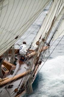 SAINT-TROPEZ, FRANCE - The Voiles de St Tropez on October 3rd 2006. The largest classic and modern yachts from around the world gather in Saint-Tropez annually for a week of racing and festivities to mark the end of the Mediterranean season, before most head across the Atlantic to winter in the Caribbean. .