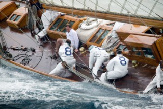 SAINT-TROPEZ, FRANCE - The Voiles de St Tropez on October 3rd 2006. The largest classic and modern yachts from around the world gather in Saint-Tropez annually for a week of racing and festivities to mark the end of the Mediterranean season, before most head across the Atlantic to winter in the Caribbean. .