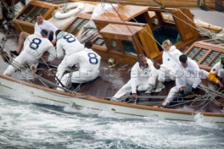 SAINT-TROPEZ, FRANCE - The Voiles de St Tropez on October 3rd 2006. The largest classic and modern yachts from around the world gather in Saint-Tropez annually for a week of racing and festivities to mark the end of the Mediterranean season, before most head across the Atlantic to winter in the Caribbean. .