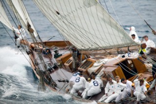 SAINT-TROPEZ, FRANCE - The Voiles de St Tropez on October 3rd 2006. The largest classic and modern yachts from around the world gather in Saint-Tropez annually for a week of racing and festivities to mark the end of the Mediterranean season, before most head across the Atlantic to winter in the Caribbean. .