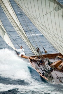 SAINT-TROPEZ, FRANCE - The Voiles de St Tropez on October 3rd 2006. The largest classic and modern yachts from around the world gather in Saint-Tropez annually for a week of racing and festivities to mark the end of the Mediterranean season, before most head across the Atlantic to winter in the Caribbean. .