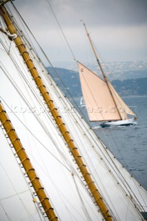 SAINT-TROPEZ, FRANCE - The Voiles de St Tropez on October 3rd 2006. The largest classic and modern yachts from around the world gather in Saint-Tropez annually for a week of racing and festivities to mark the end of the Mediterranean season, before most head across the Atlantic to winter in the Caribbean. .