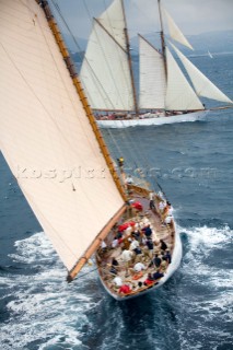 SAINT-TROPEZ, FRANCE - The Voiles de St Tropez on October 3rd 2006. The largest classic and modern yachts from around the world gather in Saint-Tropez annually for a week of racing and festivities to mark the end of the Mediterranean season, before most head across the Atlantic to winter in the Caribbean. .