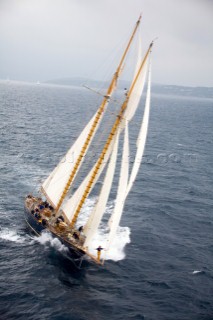 SAINT-TROPEZ, FRANCE - The Voiles de St Tropez on October 3rd 2006. The largest classic and modern yachts from around the world gather in Saint-Tropez annually for a week of racing and festivities to mark the end of the Mediterranean season, before most head across the Atlantic to winter in the Caribbean. .