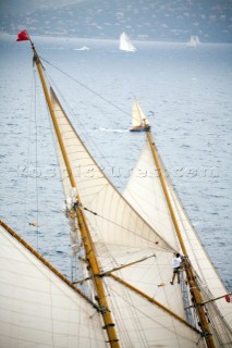 SAINT-TROPEZ, FRANCE - The Voiles de St Tropez on October 3rd 2006. The largest classic and modern yachts from around the world gather in Saint-Tropez annually for a week of racing and festivities to mark the end of the Mediterranean season, before most head across the Atlantic to winter in the Caribbean. .