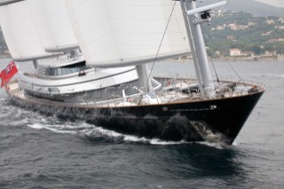 SAINT-TROPEZ, FRANCE - The Voiles de St Tropez on October 3rd 2006. The largest classic and modern yachts from around the world gather in Saint-Tropez annually for a week of racing and festivities to mark the end of the Mediterranean season, before most head across the Atlantic to winter in the Caribbean. The Maltese Falcon