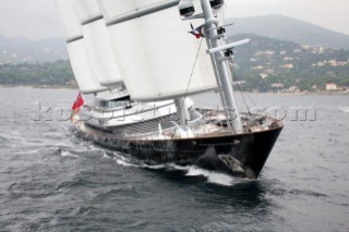 SAINT-TROPEZ, FRANCE - The Voiles de St Tropez on October 3rd 2006. The largest classic and modern yachts from around the world gather in Saint-Tropez annually for a week of racing and festivities to mark the end of the Mediterranean season, before most head across the Atlantic to winter in the Caribbean. The Maltese Falcon