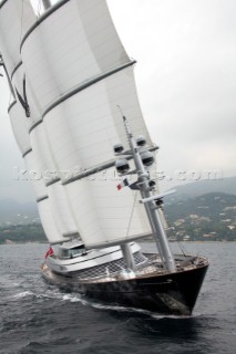 SAINT-TROPEZ, FRANCE - The Voiles de St Tropez on October 3rd 2006. The largest classic and modern yachts from around the world gather in Saint-Tropez annually for a week of racing and festivities to mark the end of the Mediterranean season, before most head across the Atlantic to winter in the Caribbean. The Maltese Falcon