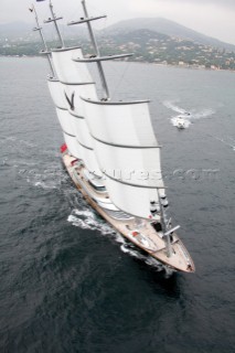 SAINT-TROPEZ, FRANCE - The Voiles de St Tropez on October 3rd 2006. The largest classic and modern yachts from around the world gather in Saint-Tropez annually for a week of racing and festivities to mark the end of the Mediterranean season, before most head across the Atlantic to winter in the Caribbean. The Maltese Falcon