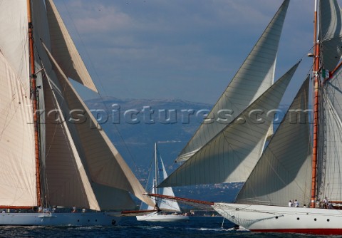 Cannes  France  01 October 2006 Regates Royales 2006 Lulworth and Orion crossing