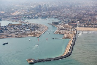 Sailing into port in Valencia