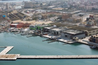 Part of the harbour wall in Valencia.