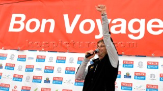 BILBAO, SPAIN - October 22nd 2006: Bernard Stamm (SUI), skipper of Open 60 Monohull  CHEMINƒES POUJOULAT. The Velux 5 Oceans is a three part round the world yacht race for the bravest of solo sailors. Leg 1 is approximately 12,000 miles from Bilbao in Spain to Fremantle in Western Australia. It is the ultimate test of sailing skill, stamina and endurance. (Rights restrictions may apply)