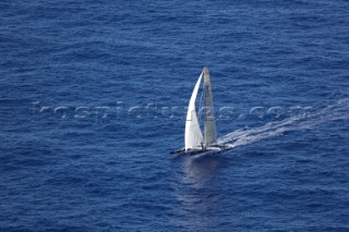 05/11/2006 - Pointe à Pitre/Guadeloupe (FRA) - Arrivée Route du Rhum 2006 - le vainqueur Lionel Lemonchois (Gitana 11)***05/11/2006 - Pointe à Pitre/Guadelupe (FRA) - Route du Rhum 2006 arrival - overall winner Lionel Lemonchois (Gitana 11)