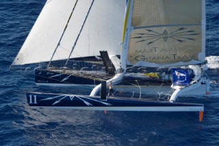 05/11/2006 - Pointe à Pitre/Guadeloupe (FRA) - Arrivée Route du Rhum 2006 - le vainqueur Lionel Lemonchois (Gitana 11)***05/11/2006 - Pointe à Pitre/Guadelupe (FRA) - Route du Rhum 2006 arrival - overall winner Lionel Lemonchois (Gitana 11)