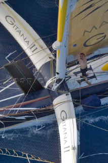 05/11/2006 - Pointe à Pitre/Guadeloupe (FRA) - Arrivée Route du Rhum 2006 - le vainqueur Lionel Lemonchois (Gitana 11)***05/11/2006 - Pointe à Pitre/Guadelupe (FRA) - Route du Rhum 2006 arrival - overall winner Lionel Lemonchois (Gitana 11)