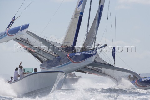 06112006  Pointe  PitreGuadeloupe FRA  Arrive Route du Rhum 2006  Pascal Bidegorry Banque Populaire 