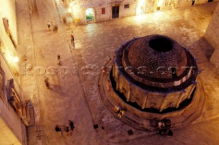 Dubrovnik - Croatia. Onofrios Fountain by night                                                                                                                                                                                                                                       .