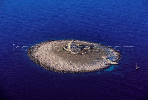 Croatia  Hvar Island The Islet and lighthouse of Pokonski Dol