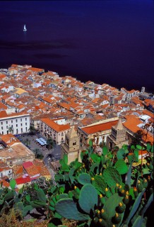 Cefal - Sicily - Italy. Roofs of the City seen from the Rocca Ruines