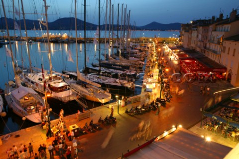 A busy evening along the waterfront in Saint Tropez