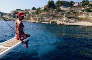 Relaxing on and around power boats