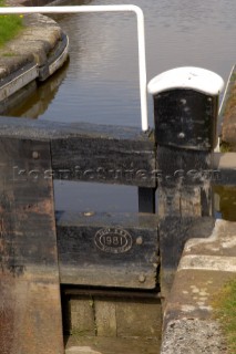 Lock gate at Frankton locks,Montgomery canal,Frankton Junction,Welsh Frankton,Shropshire,England,UK.April 2006.