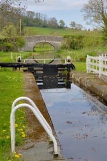 Lock chamber at Brithdir locks,Montgomery canal,near Berriew,Powys,Wales,UK.May 2006.