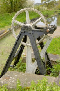 Distinctive paddle gear on the Montgomery canal,above Belan locks,near Welshpool,Powys,UK.May 2006.