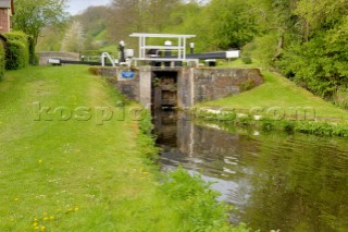 Bottom lock gate at Belan locks,Montgomery canal,near Welshpool,Powys,Wales,UK.May 2006.