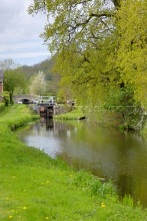 Belan bottom lock,Montgomery canal,below bridge 121,near Welshpool,Powys,Wales,UK.May 2006.